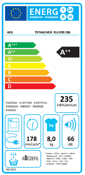 AEG TR7AACHEN warmtepompdroger