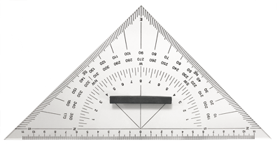 Allpa Navigatie driehoek met handvat 250 mm