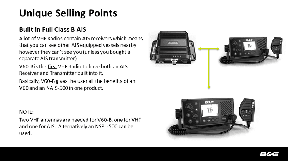 B&G V60-B marifoon met AIS transponder