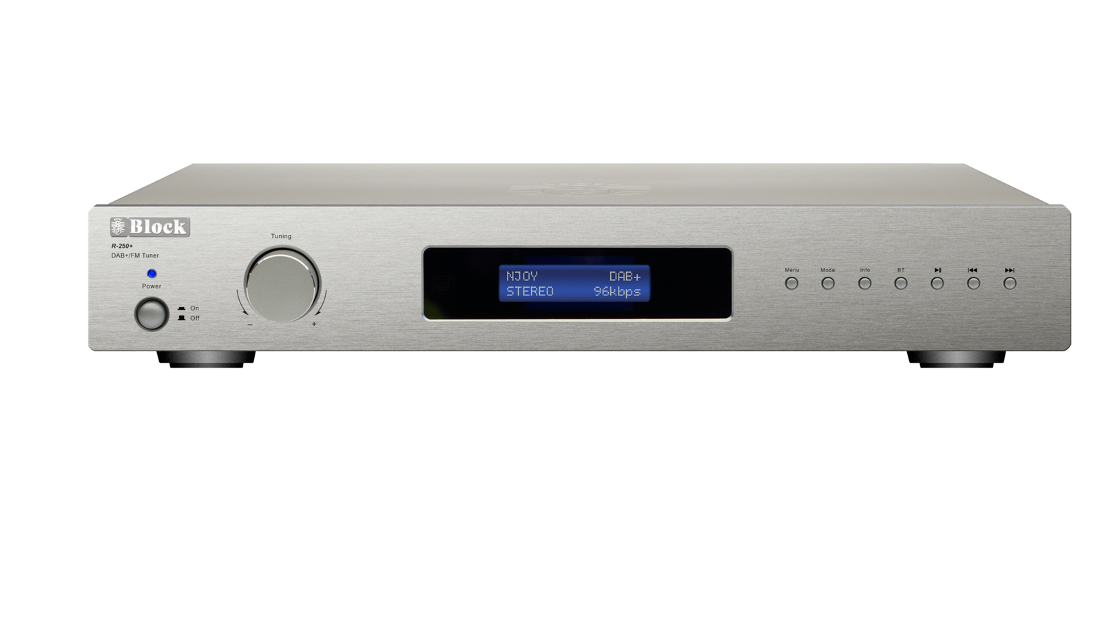 Block Audio R-250+ Silver met Bluetooth en afstandbediening via de versterker V-250