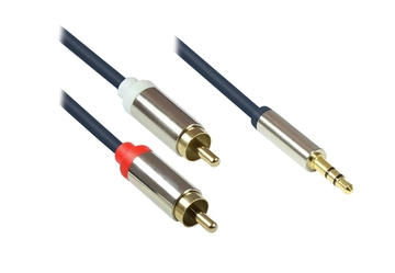 Golden Note 4108S-1,50 V 3,5mm slimline jack male > 2xrca male