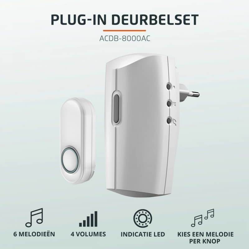 KlikAanKlikUit ACDB-8000AC Gong 230V en met deurbeldrukker