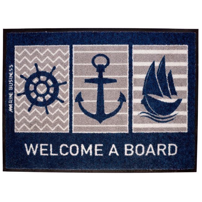 Marine Business Scheepsmat Boat Welcome a board blauw