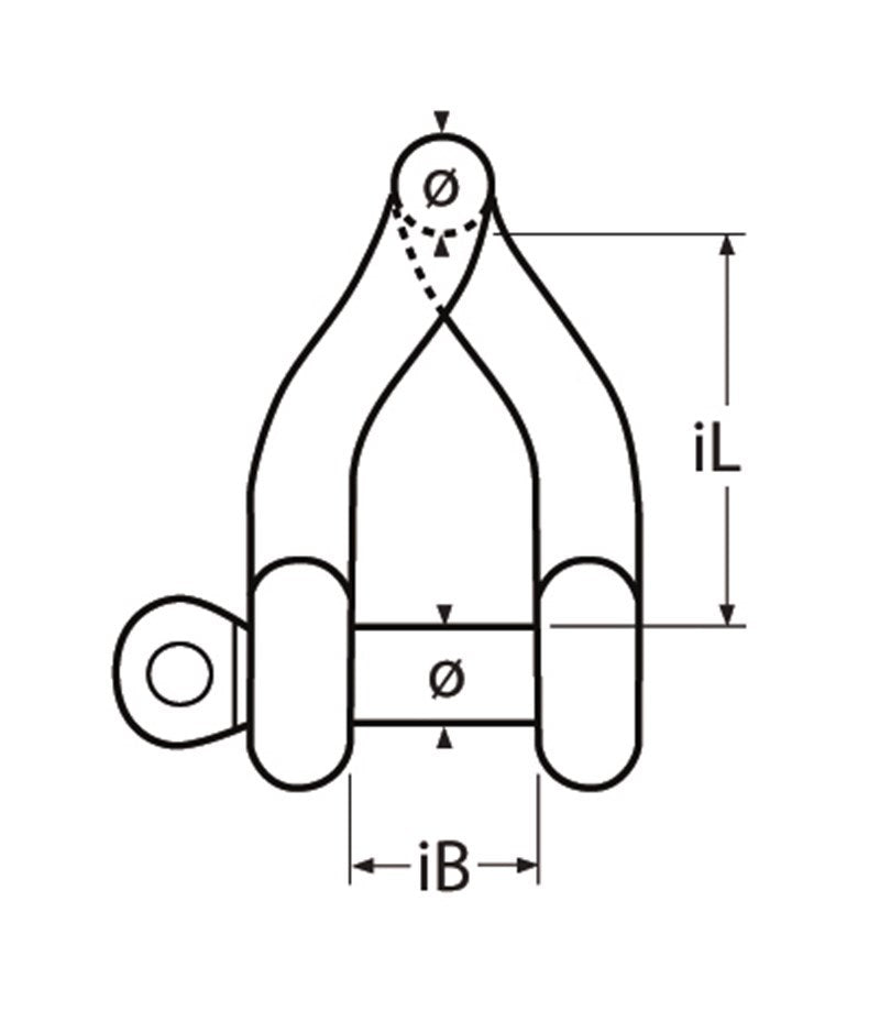 Marinetech D-Sluiting Gedraaid 12mm BL:7.000kg