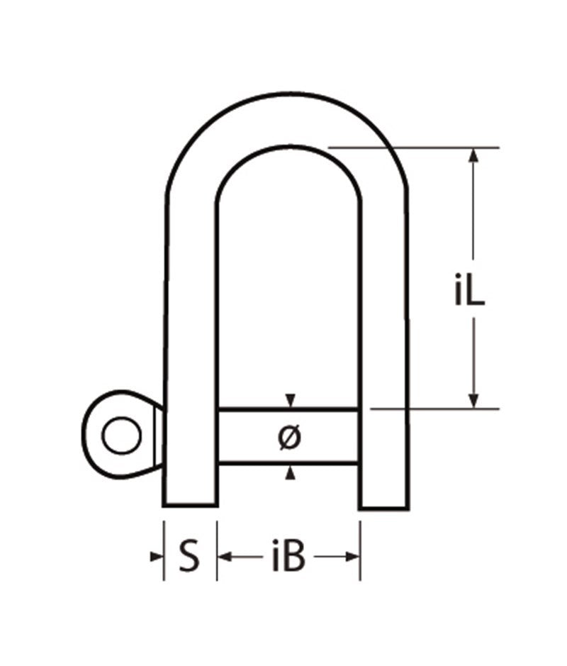 Marinetech D-Sluiting Gevlakt 6mm BL: 500kg