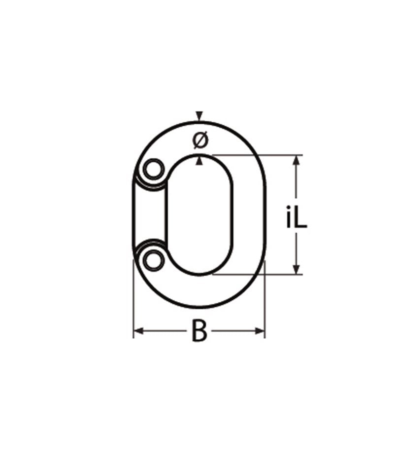 Marinetech Ketting noodschalm 6 mm klinknagel uitvoering