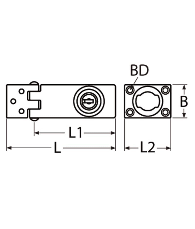 Marinetech Overvalscharnier met Slot 98x30mm