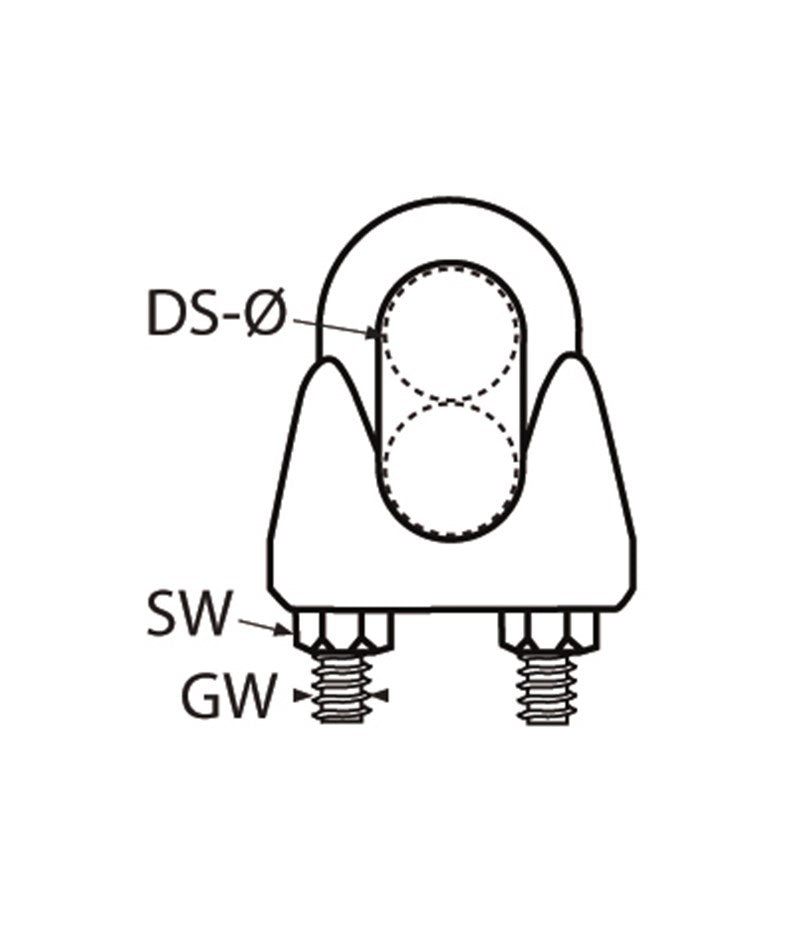 Marinetech Staaldraadklem 5mm (2 stuks)