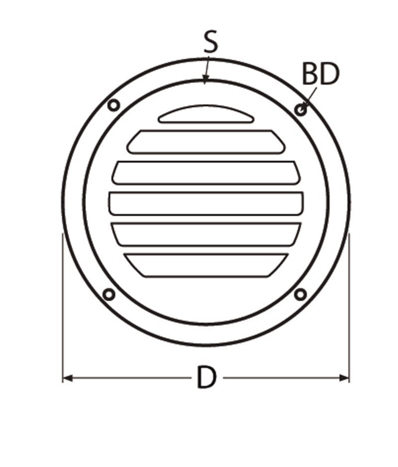 Marinetech Ventilatierooster 100 mm