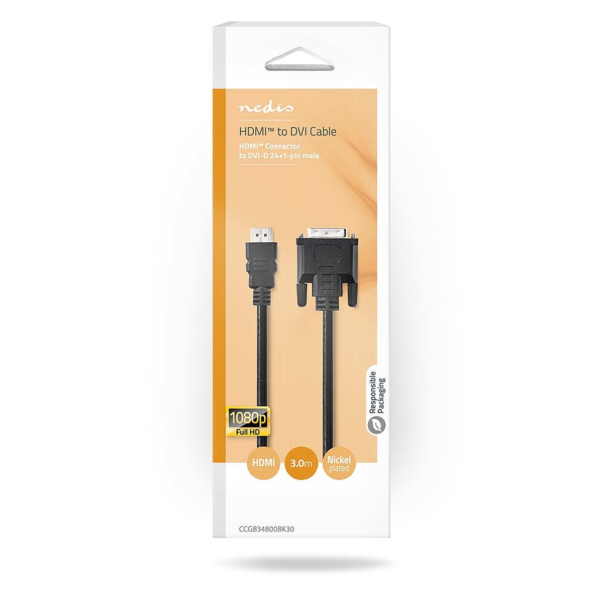 Nedis HDMI verloop kabel naar DVI-D 24+1 pin male