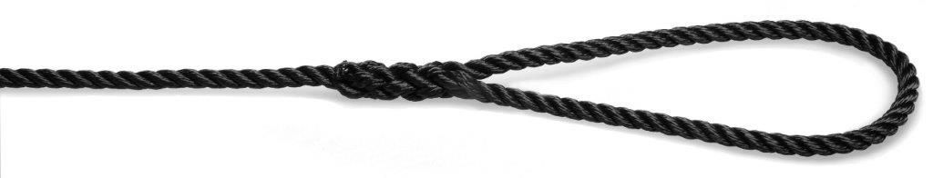 U-Rope Landvast 10 mm x 8 m met 40 cm oogsplits zwart