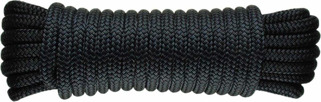 U-Rope Landvast Deluxe 12 mm x 12 m met 40 cm oogsplits zwart