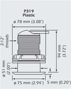 Garmin Thru-hull diepte, temperatuur 6 pin