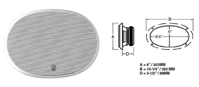 Polyplanar MA-6900W 6x9" 3-weg 400W waterproof