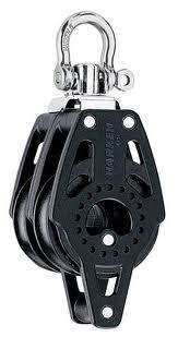 Harken 2639 2-schijfs 40C Carbo blok met hondsvot