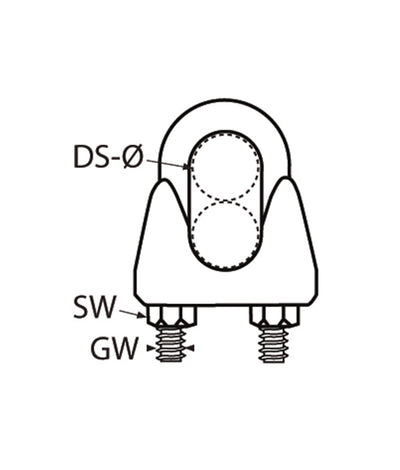 Marinetech Staaldraadklem 10mm