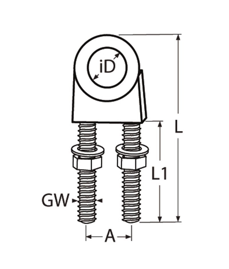 Marinetech U-Beugel 25 mm met oog