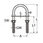 Marinetech U-Beugel M12x150 met Contraplaat en twee Sluitringen