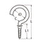 Marinetech Schroefhaak 2,9x40 mm Gebogen (5 stuks)