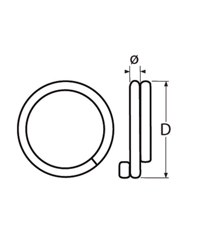 Marinetech Borgring Dubbel 1,5x10mm (10 stuks)