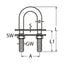 Marinetech U-Beugel M12x120 met twee Contraplaten