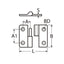 Marinetech Paumelle Rechts 37x37 mm scharnier