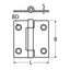 Marinetech Scharnier 75x70 mm afmetingen l x b x dikte: 75x70x3mm