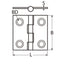 Marinetech Scharnier 50x50 mm afmetingen 50x50x4mm
