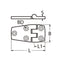 Marinetech Deurscharnier 56x38 mm afmetingen 56x38x4mm