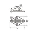 Marinetech 8264205 Mastoog met Ruitvormige Grondplaat 60x36 mm