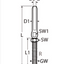 Marinetech 8307412/6 Studterminal met Moer Rechts M12x162 mm
