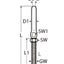 Marinetech 8467406/4 Studterminal met Moer Links M6x110 mm