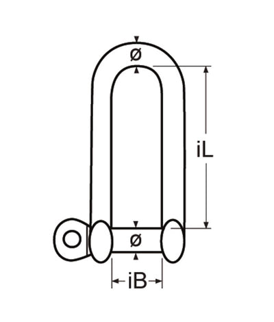 Marinetech D-Sluiting Lang 12mm BL:7.000kg