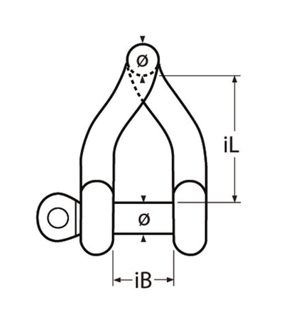 Marinetech D-Sluiting Gedraaid 10mm