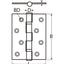 Marinetech Scharnier 100x96x3 mm zware uitvoering, met lagerringen