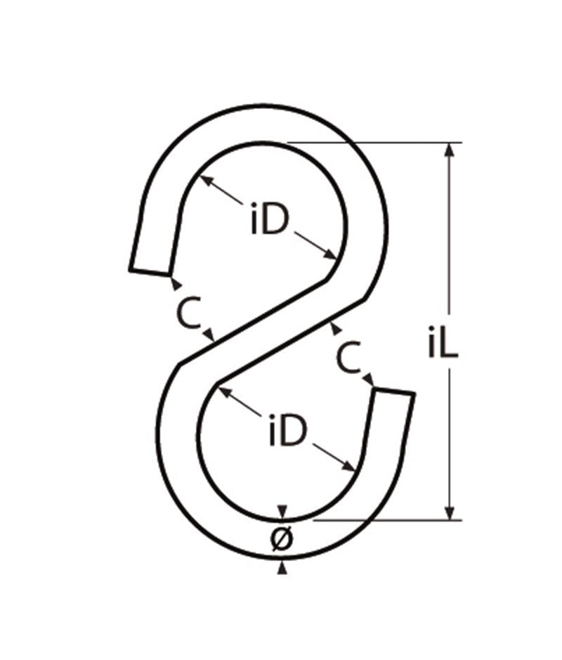 Marinetech S-Haak Symmetrisch 5 mm
