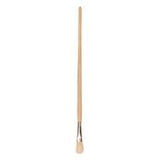 Master Lyonpenseel Plat No.10 wit haar, ongelakte houten steel