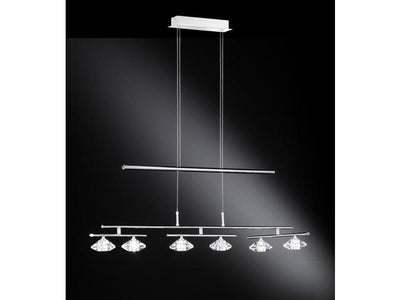Wofi Megan 6L Hanglamp, afmeting max 150cm h  x 70 cm b)