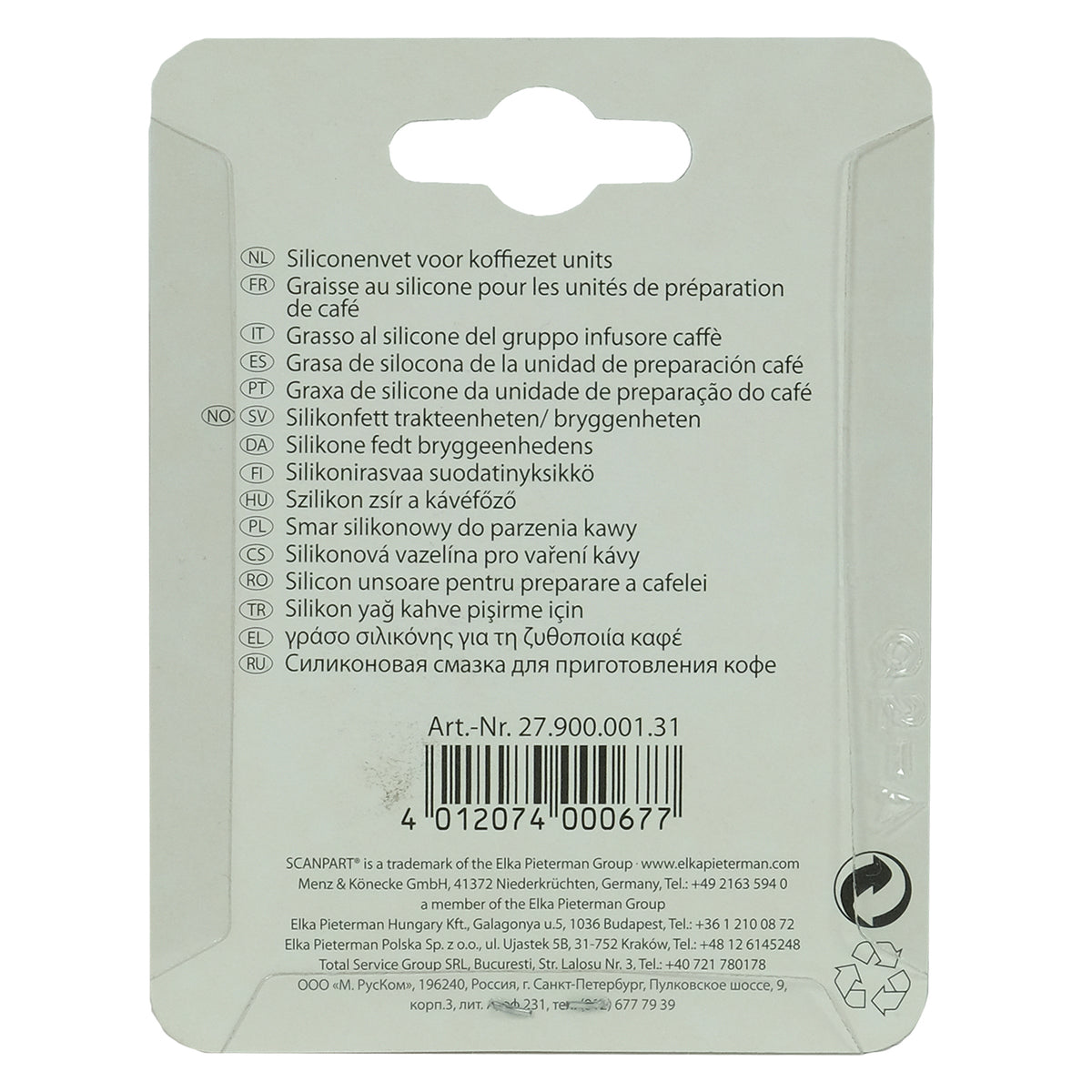 Scanpart Siliconenvet koffie 10 Gram in een tube