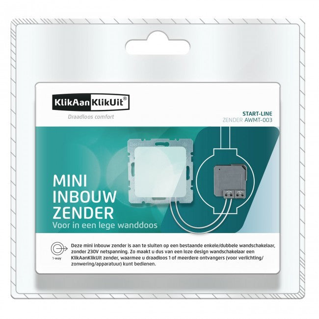 KlikAanKlikUit AWMT-003 mini inbouwzender voor onbedrade toepassing