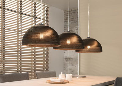 Mioni Carta/Strato 3 hanglamp met halfronde kappen van geperst karton