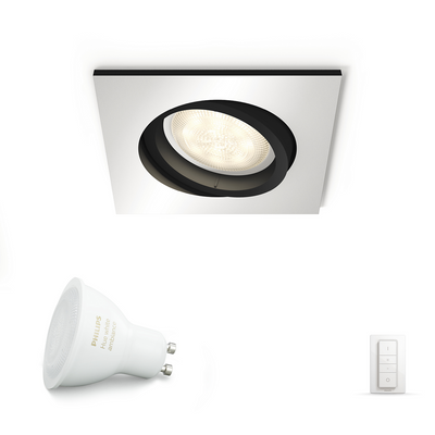Philips MILLISKIN Hue inbouwspot rond inclusief dimswitch