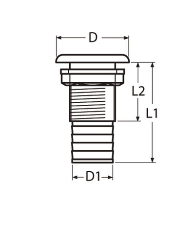 Marinetech Huiddoorvoer RVS 3/4"