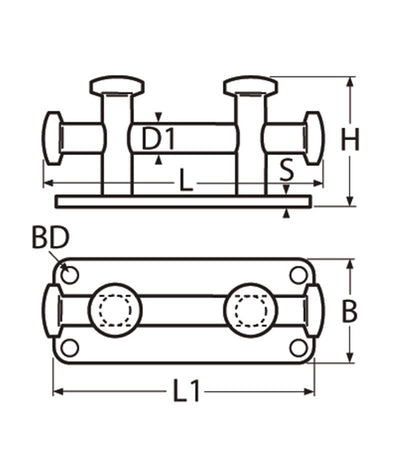 Marinetech Dubbel Kruisbolder 150mm