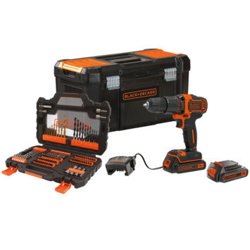 Black&Decker BDCHD18S2KA-QW 18 V Schroefklopboormachine met 2 Accu's, 104 Acc. en Kluskoffer