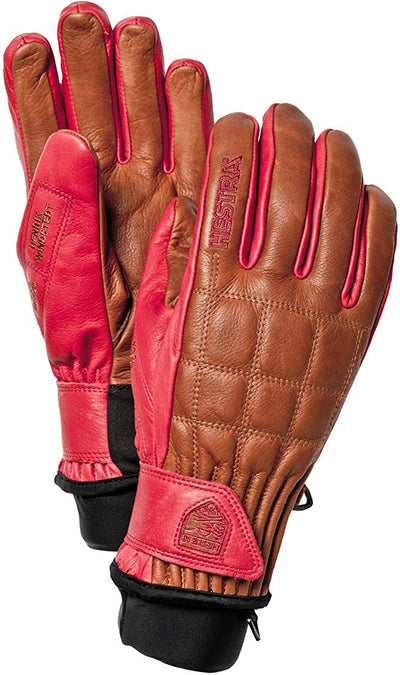 Hestra Henrik Lether Pro skihandschoenen bruin/rood