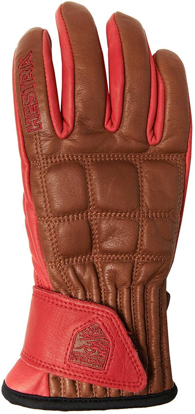 Hestra Henrik Lether Pro skihandschoenen bruin/rood