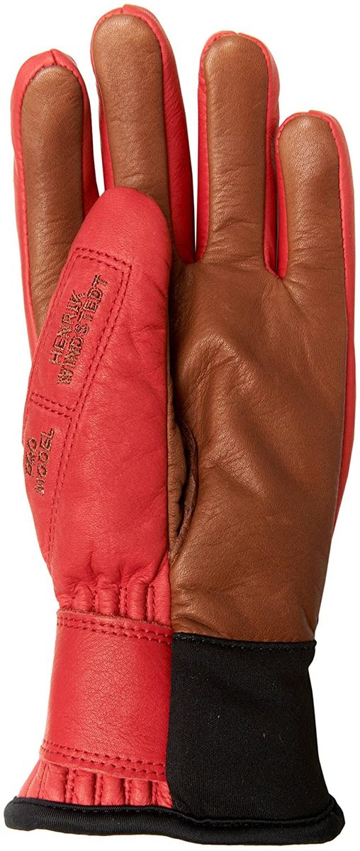 Hestra Henrik Lether Pro skihandschoenen bruin/rood