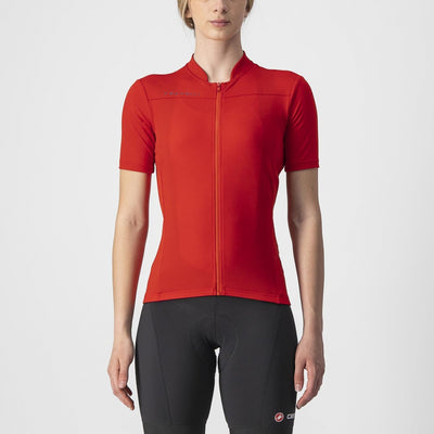 Castelli Anima 3 fietsshirt korte mouwen rood dames