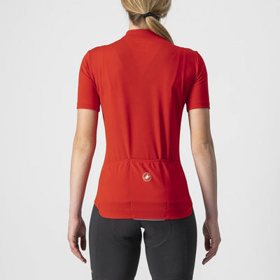 Castelli Anima 3 fietsshirt korte mouwen rood dames